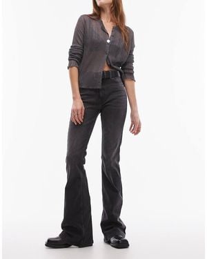 TOPSHOP Jamie Flare High Rise Jean - Black