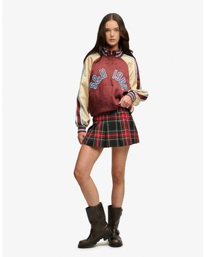 Superdry – kurzer falten-skort - Rot