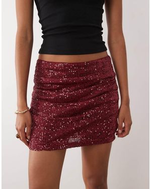 ASOS Gedrapeerde Minirok Met Lovertjes - Rood