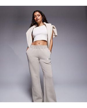 Kaiia Petite Cotton Blend Wide Leg Trackies - Grey