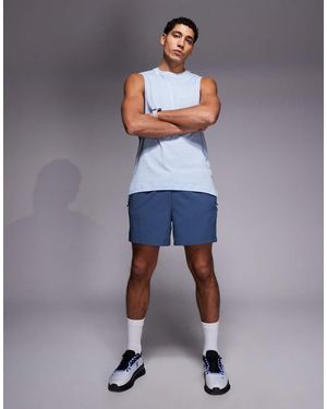 4505 Icon 5 Inch Quick Dry Training Shorts With Zip Pockets - Blue