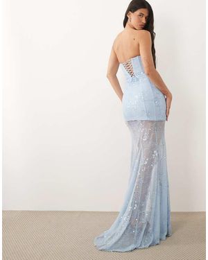 Oh Polly Premium Embellished Lace Corset Gown - White