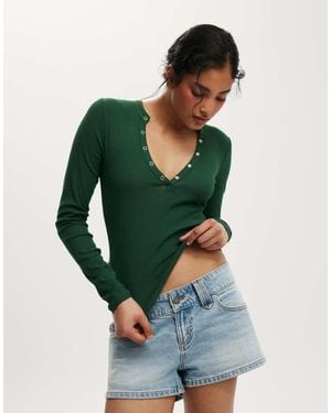 Cotton On Ryan Henley Long Sleeve - Green