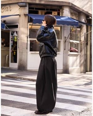 Bershka Poplin Bloomer Trousers - Black