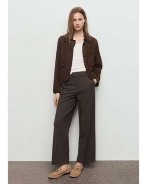 Mango Pleat Front Tailored Straight Trouser - Green
