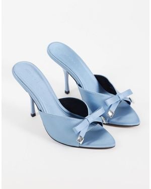 ASOS Nelly Bow Detail High Heeled Mules - Blue