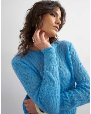 TOPSHOP Lightwieght Pointelle Cardigan - Blue