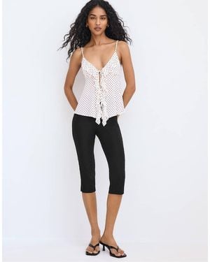 Stradivarius Printed Ruffled Top - White