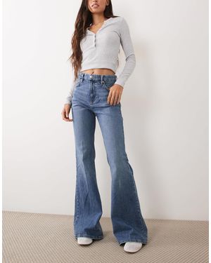 Mango Violeta 100 % baumwoll-jeans mit schlag - Blau