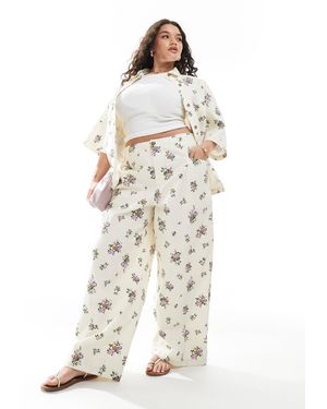 ASOS High Waist Wide Leg Trouser Co-ord - White