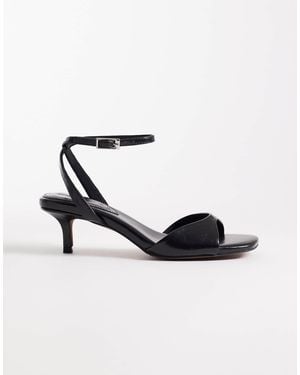 ASOS Wide Fit Heartfelt Barely There Kitten Heel Sandals - White