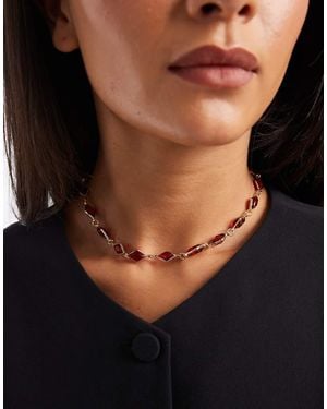 ASOS Collana Corta Dorata Con Pietre - Nero