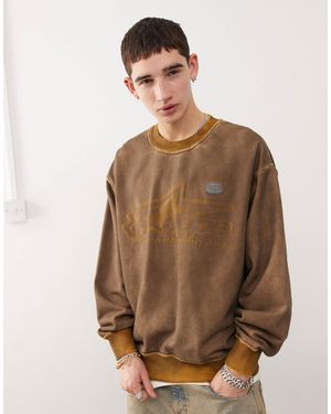 Aape By A Bathing Ape Aape by a bathing ape - sweat à logo imprimé devant - beige - Marron