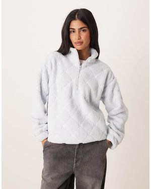 Hollister Gilly hicks - pull zippé en polaire - délavé - Blanc