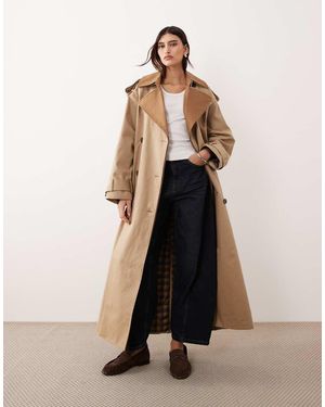 ARRANGE Gabardina Con Doble Botonadura Y Solapas De Dos Tonos De - Neutro