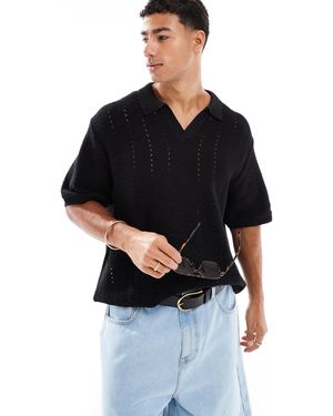 Jack & Jones Split Neck Polo - Black