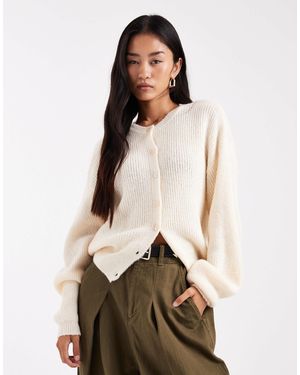 ASOS Knitted Cardigan With Cocoon Sleeve - Natural