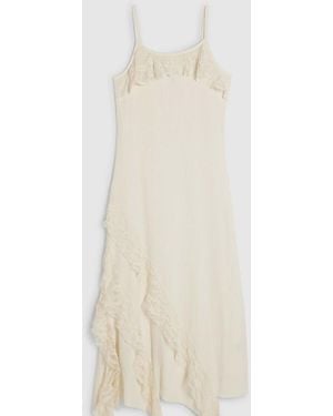 River Island Petite Asymmetric Lace Trim Maxi Dress - White