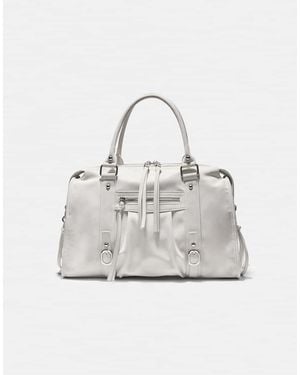 Stradivarius Maxi Crossbody Bowling Bag - White