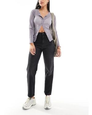 Don't Think Twice Dtt Katy High Waist Cropped Straight Jeans - Black