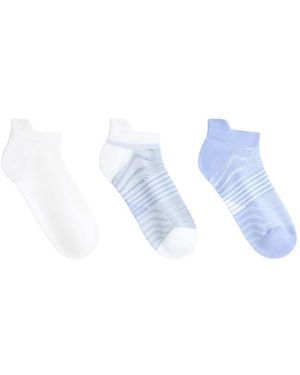 Oysho 3 Pairs Of Polyamide Blend Sports Trainer Socks With Heel Tab - Blue