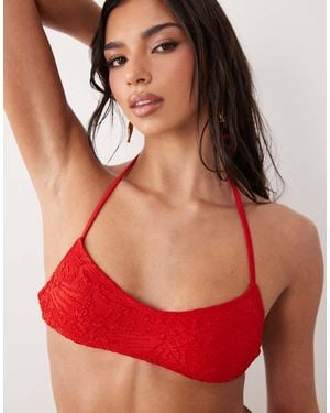 ASOS Cassi Cadiz Skinny Crop Bikini Top - Red