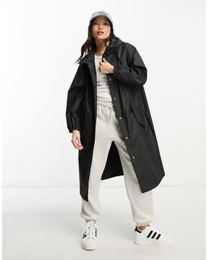 ASOS Asos Design Petite Rubberized Rain Parka Coat - White