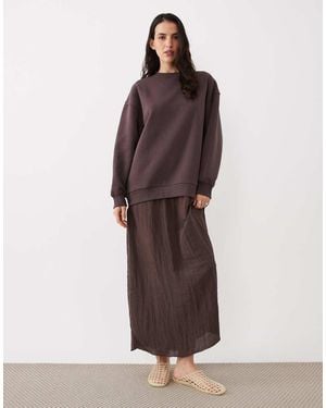ASOS Hybrid Jumper Dress - Brown