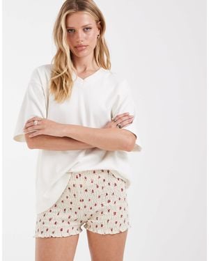 JJXX Shirred Micro Shorts - White