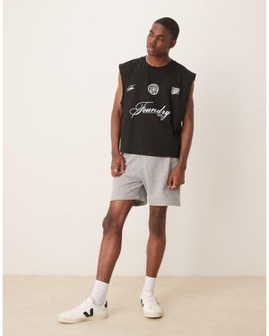 ASOS Canotta Comoda Nera Con Stampa Sul Retro - Neutro