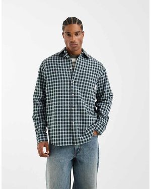 DOUBLE A by WOOD WOOD Cotton-rich Cooper Long Sleeve Shirt - Blue