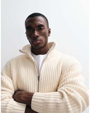 Redefined Rebel Aron Cable Knit Jacket - Natural