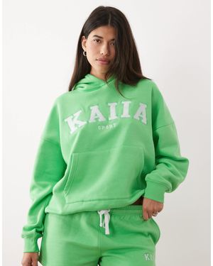 Kaiia – oversize-kapuzenpullover mit hohem baumwollanteil - Grün