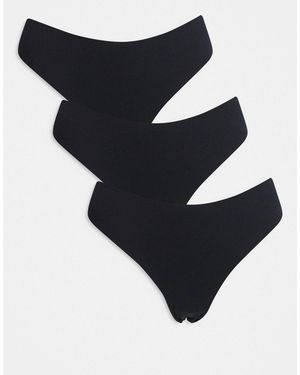 Vero Moda – 3er-pack slips aus spitze - Schwarz
