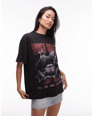 ASOS Oversized T-shirt With Band Graphic - Black