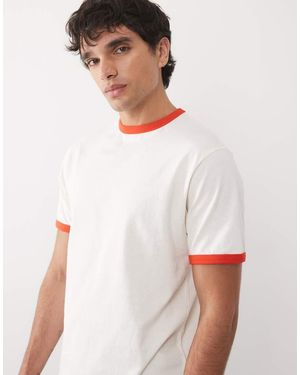 ASOS Regular Fit T-shirt With Contrast Ringer - White
