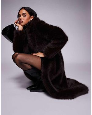 Forever New Cappotto Taglio Lungo Color Cioccolato - Nero