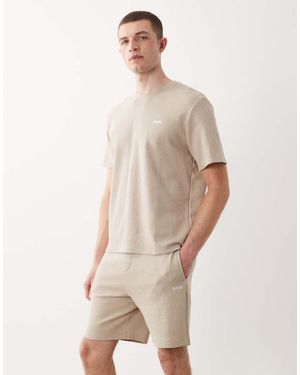BOSS Waffle Co-Ord Lounge Shorts - Natural