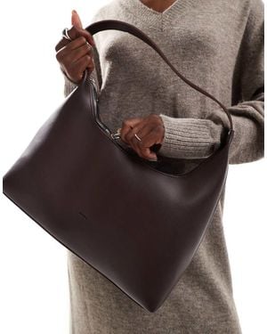PASQ Structured Shoulder Bag - Brown