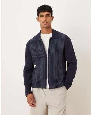 Abercrombie & Fitch Chaqueta A Rayas De Estilo Camisa Con Cremallera De - Azul
