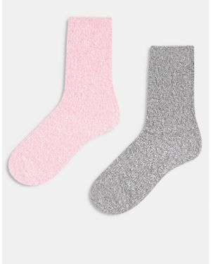 Brave Soul – 2er-pack flauschige socken - Pink
