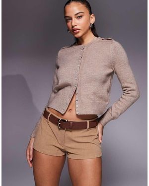 Edikted Kyler Corduroy Micro Shorts - Grey