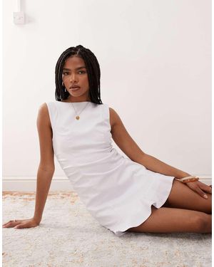 Collusion Bengaline Fitted Dress - White