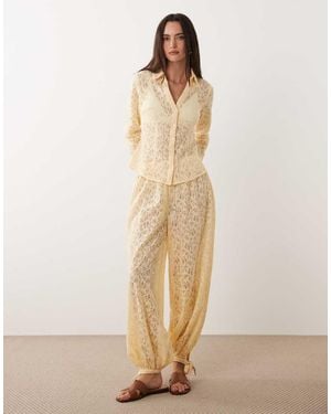 Miss Selfridge Lace Balloon Trousers - Natural