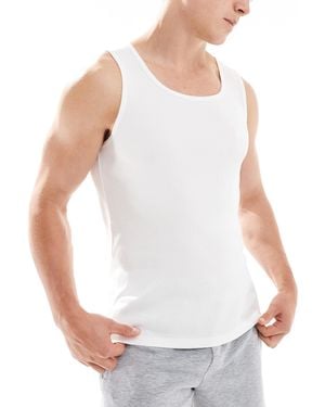 BOSS 3-pack Ribbed Logo Vests - Natural