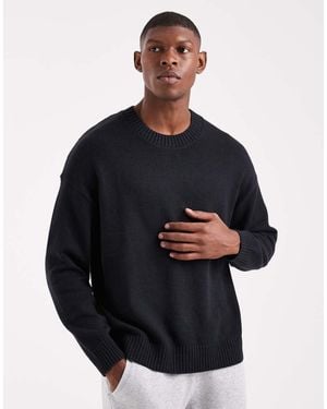 Hollister Boxy Ribbed Open Hem Jumper - Blue