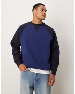 ASOS Co-ord Oversized Sweatshirt With Raglan Sleeve - Blue