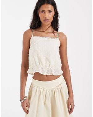 Motel Jetlyn Lace Trim Cami Top - White