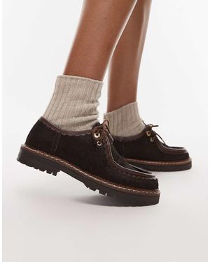 Bronx Mocassini Stringati Marroni Effetto Cavallino - Marrone