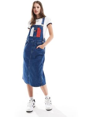 Tommy Hilfiger Flag Dungaree Dress - Blue